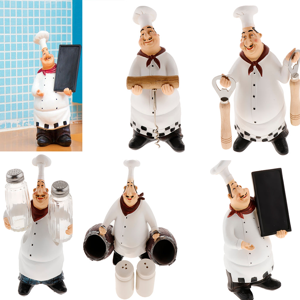 Italian Chef Figurines Kitchen Decoration Resin Cook Shape Ornament  Style-1