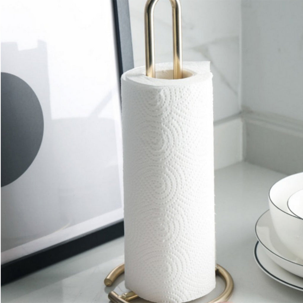 Nordic Style Toilet Paper Holder Free Standing Tissue Roll Paper Stand Golden