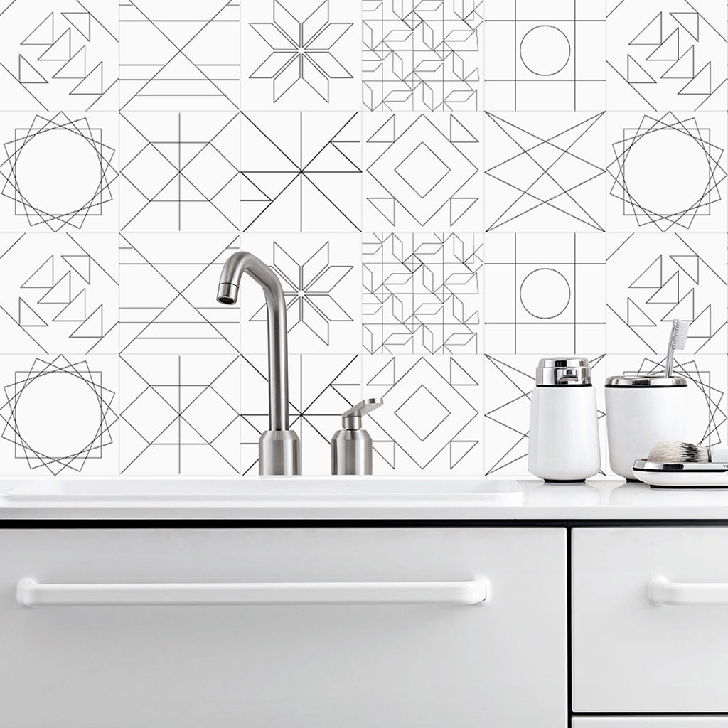 Adhesive Tile Mosaic Decal Kitchen Line Wall Stickers I