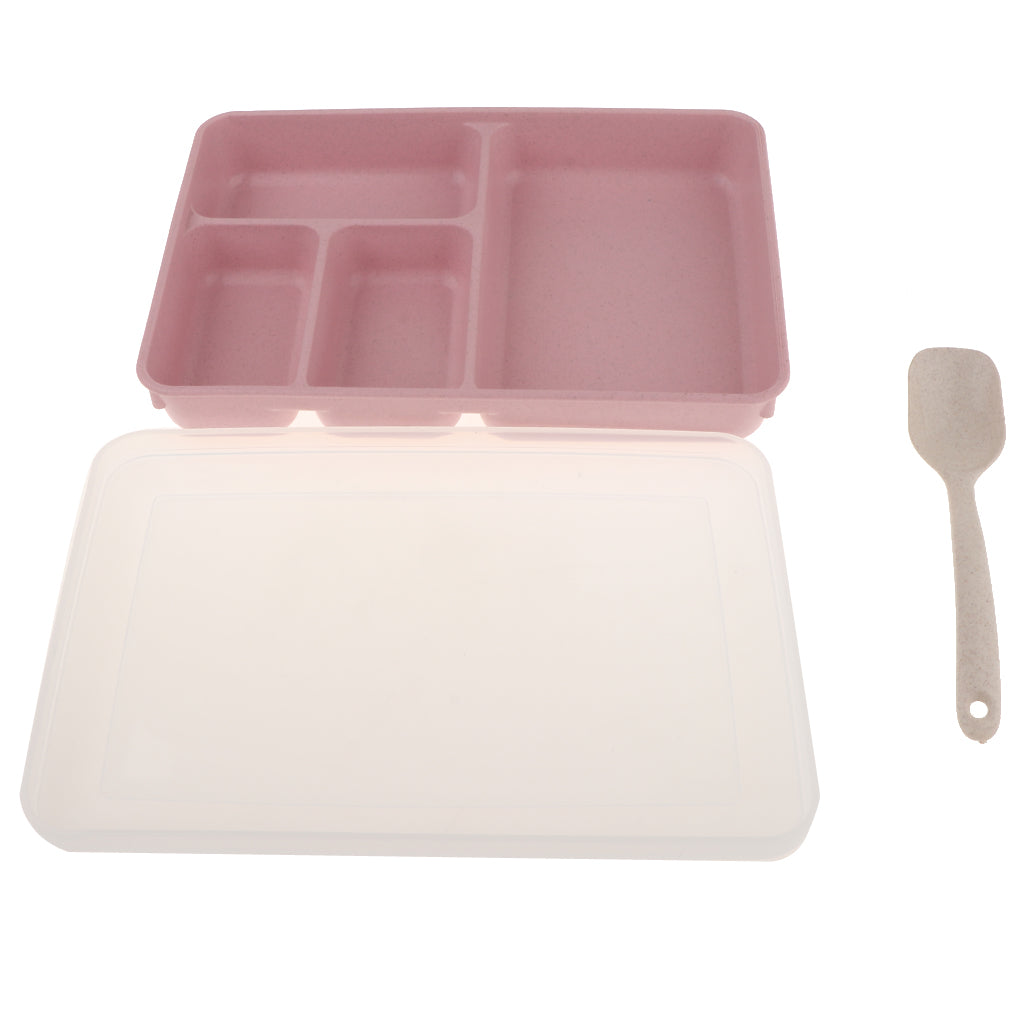 Food Container Lunchbox Bento Box Lunch Container 4-Compartment Pink