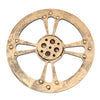 Wooden Gear Wall Art Industrial Style Shabby Chic Wall Decor 32cm Gold