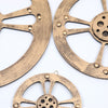 Wooden Gear Wall Art Industrial Style Shabby Chic Wall Decor 32cm Gold