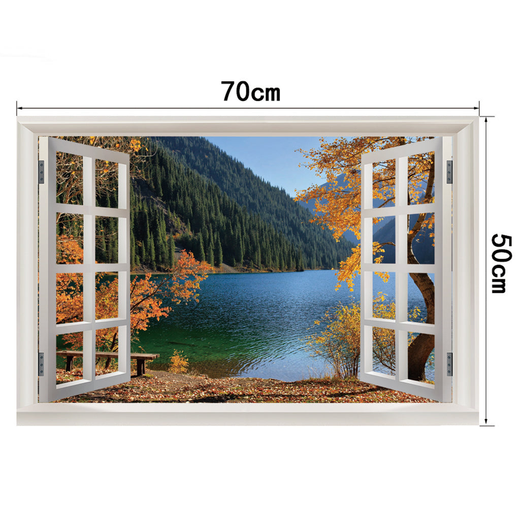 3D Window View Scenery Wall Stickers Vinyl Art Mural Decal Home Room Decor D