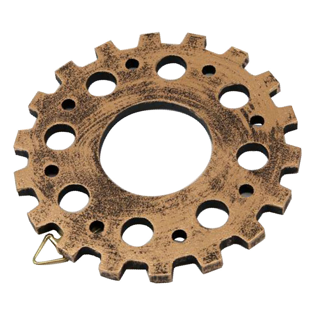 Wooden Gear Wall Art Industrial Style Shabby Chic Wall Decor 32cm Gold