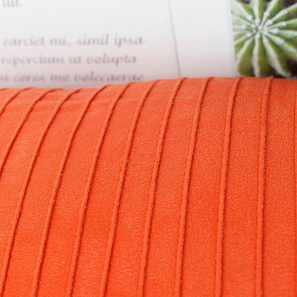 Suede Square Throw Pillow Case Sofa Bed Waist Cushion Cover Orange 60cm