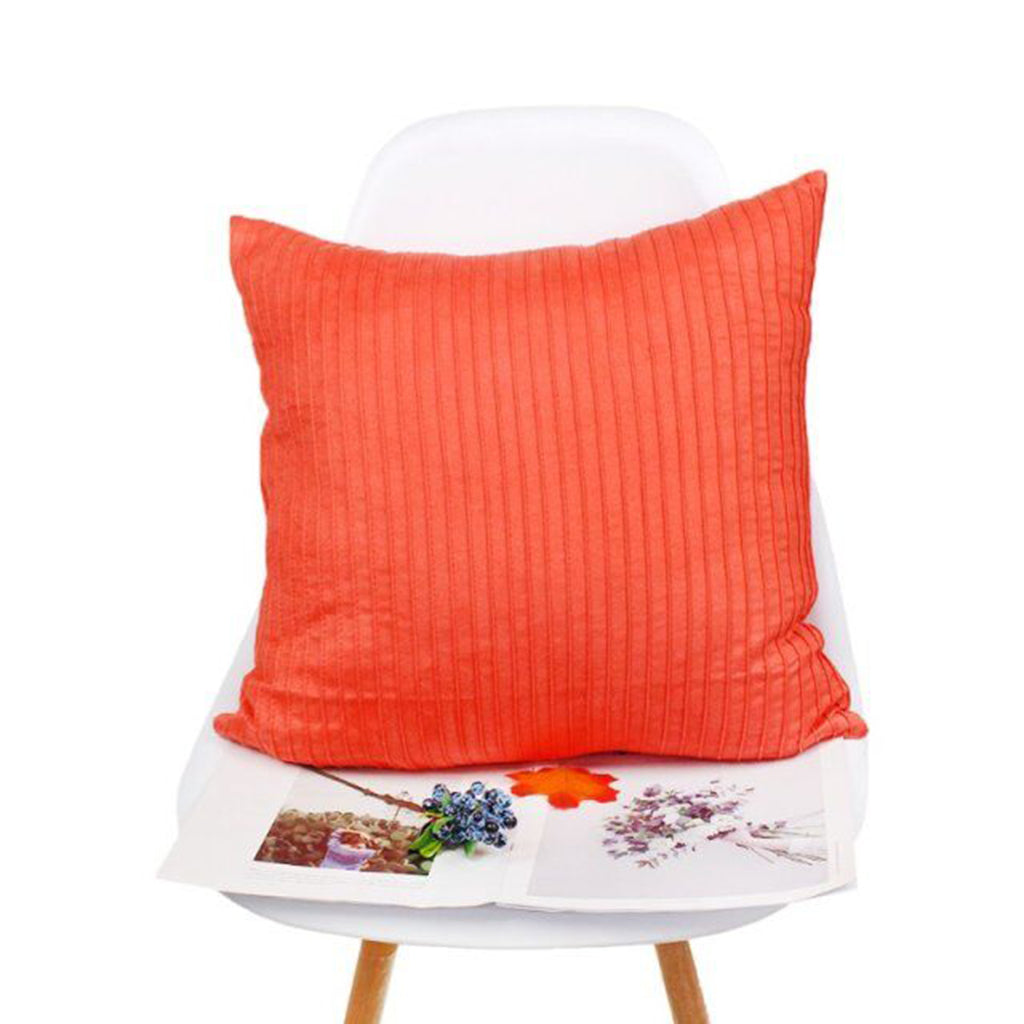 Suede Square Throw Pillow Case Sofa Bed Waist Cushion Cover Orange 60cm