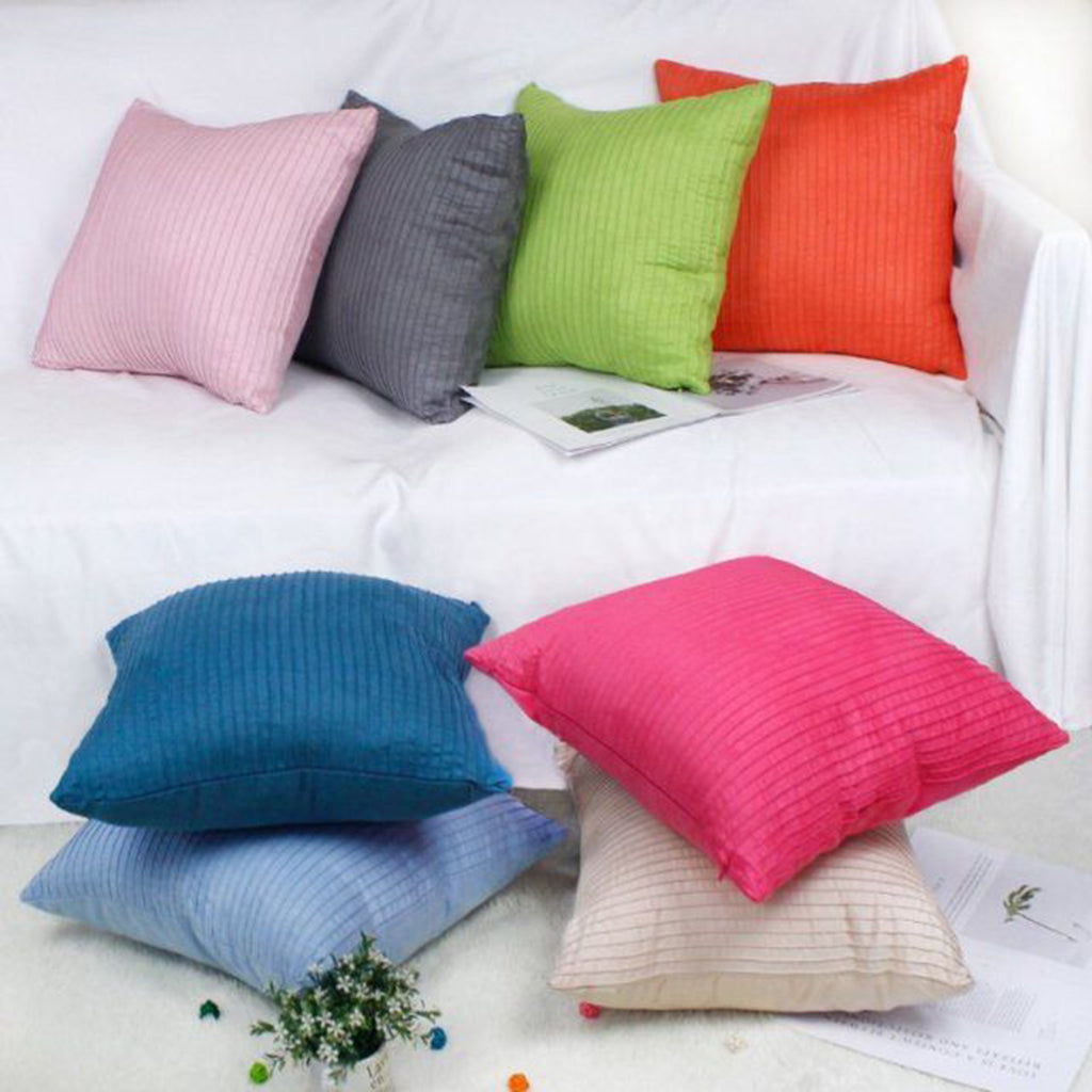 Suede Square Throw Pillow Case Sofa Bed Waist Cushion Cover Orange 60cm