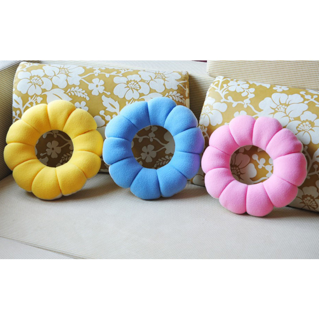 Creative Donuts Lovely Sun Flower Shaped Donut Ring Seat Cushion Yellow