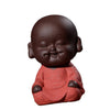 Small Mini Buddha Statue Monk Figurine Tea pet Decorative Ornaments Red