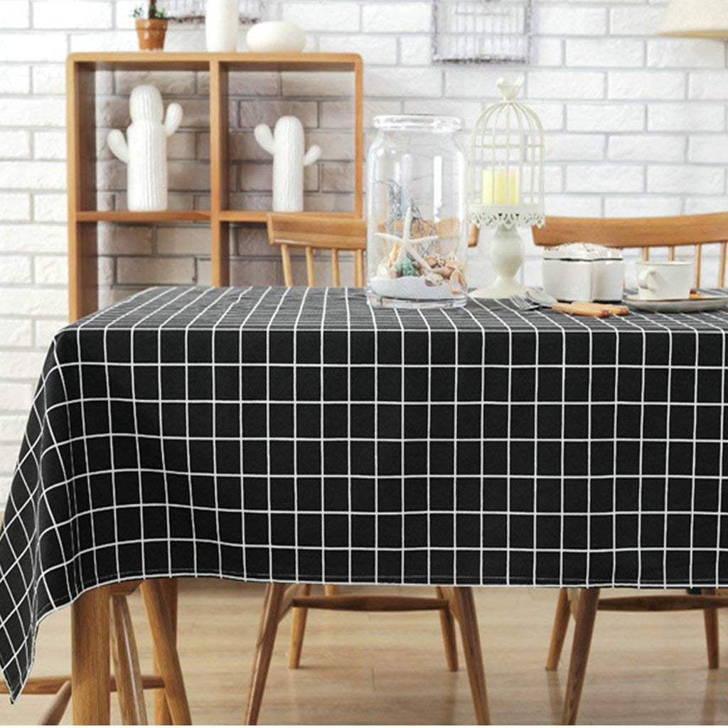 Cotton Table Cloth Gingham Check Pattern Table Linens Table Cover 200x140cm