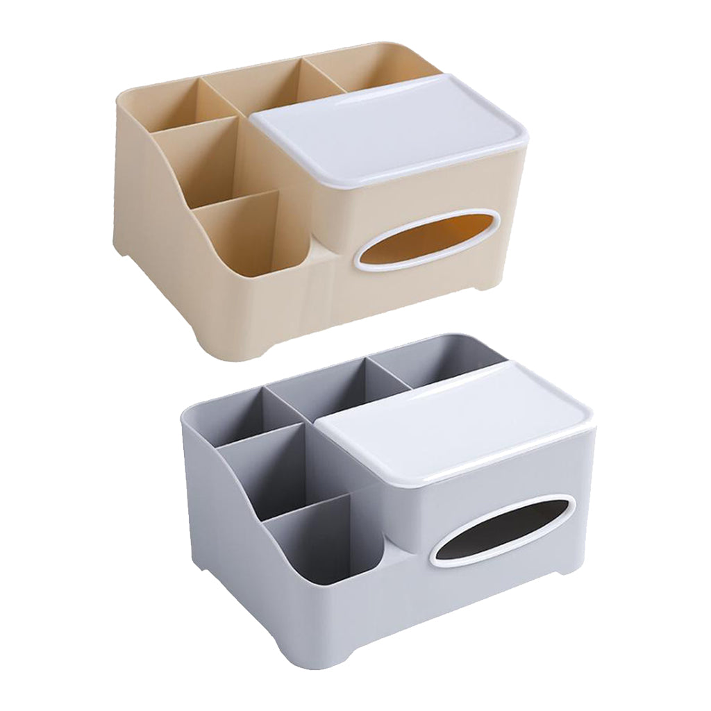 Modern Fashion Tissue Box Plastic Holder Desktop Sundries Organizer Grey