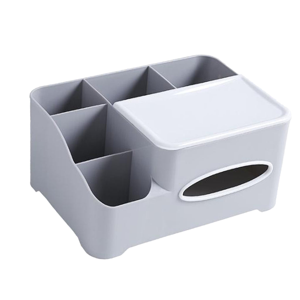 Modern Fashion Tissue Box Plastic Holder Desktop Sundries Organizer Grey