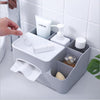 Modern Fashion Tissue Box Plastic Holder Desktop Sundries Organizer Grey