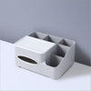 Modern Fashion Tissue Box Plastic Holder Desktop Sundries Organizer Grey