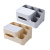 Modern Fashion Tissue Box Plastic Holder Desktop Sundries Organizer Grey