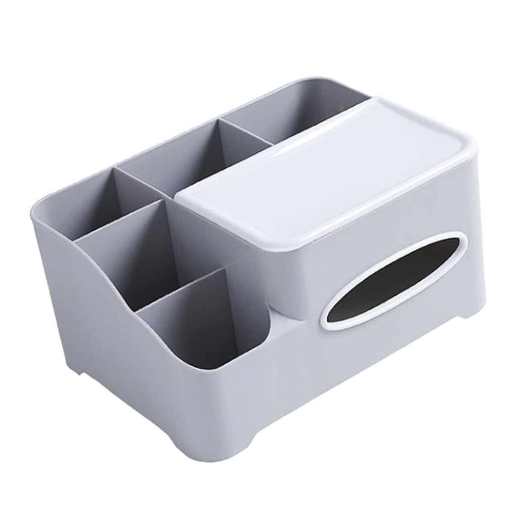 Modern Fashion Tissue Box Plastic Holder Desktop Sundries Organizer Grey