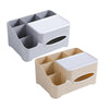 Modern Fashion Tissue Box Plastic Holder Desktop Sundries Organizer Grey