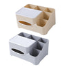 Modern Fashion Tissue Box Plastic Holder Desktop Sundries Organizer Grey