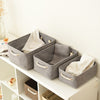 Collapsible Fabric Storage Basket Organizer Bin with Carry Handles Grey L