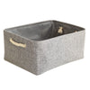 Collapsible Fabric Storage Basket Organizer Bin with Carry Handles Grey L