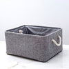 Collapsible Fabric Storage Basket Organizer Bin with Carry Handles Grey L