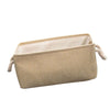 Collapsible Fabric Storage Basket Organizer Bin with Carry Handles Beige M