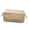 Collapsible Fabric Storage Basket Organizer Bin with Carry Handles Beige M