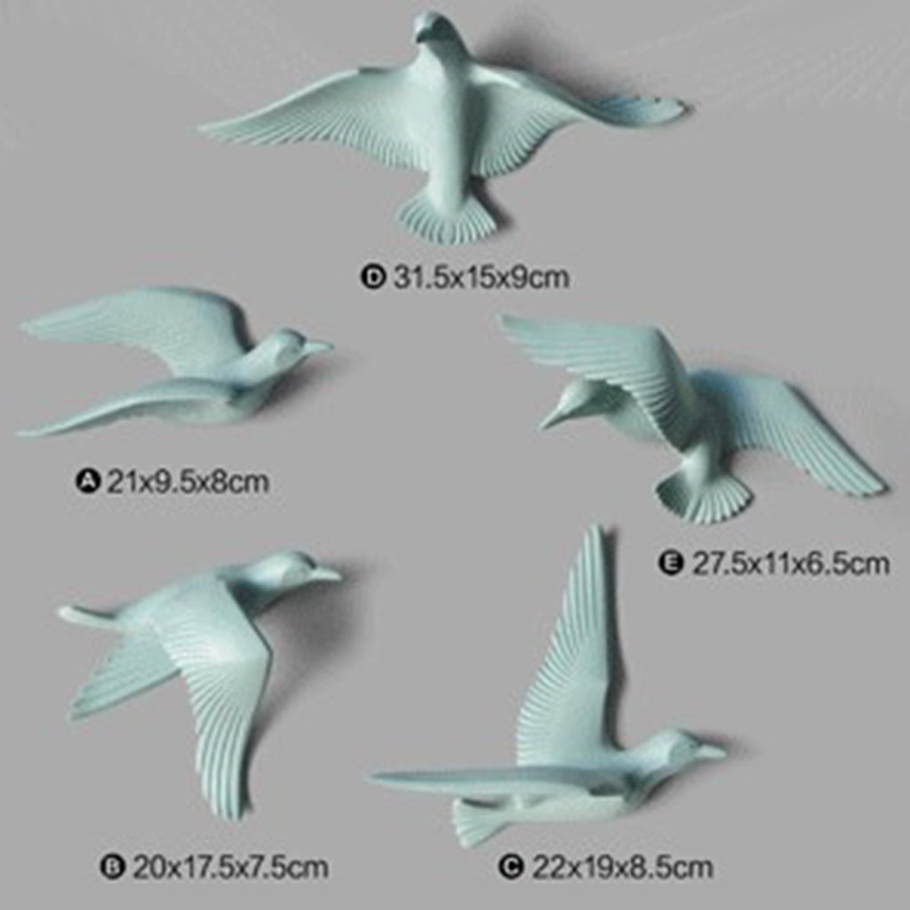 Resin 3D Handmade Flying Seagull Bird Crafts Wall Art Hanging Decor Green D