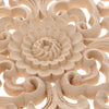 Wood Carved Applique Unpainted Decal Furniture Decor 24x24cm