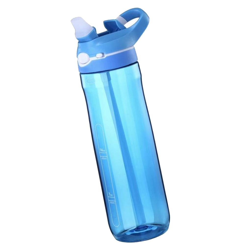 Portable Tritan Water Bottle with Straw Outdoor Coffee Cup Home Car Blue