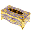 European Style Acrylic Tissue Box Luxurious Rose Napkin Cover  Golden Purple