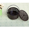 Retro Hollow Out Mosquito Coil Holder Handle Box for Teahouse Home Brown