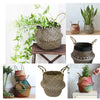 Natural Hand Woven Rattan Wicker Basket Garden Flower Vase Pot Holder Red