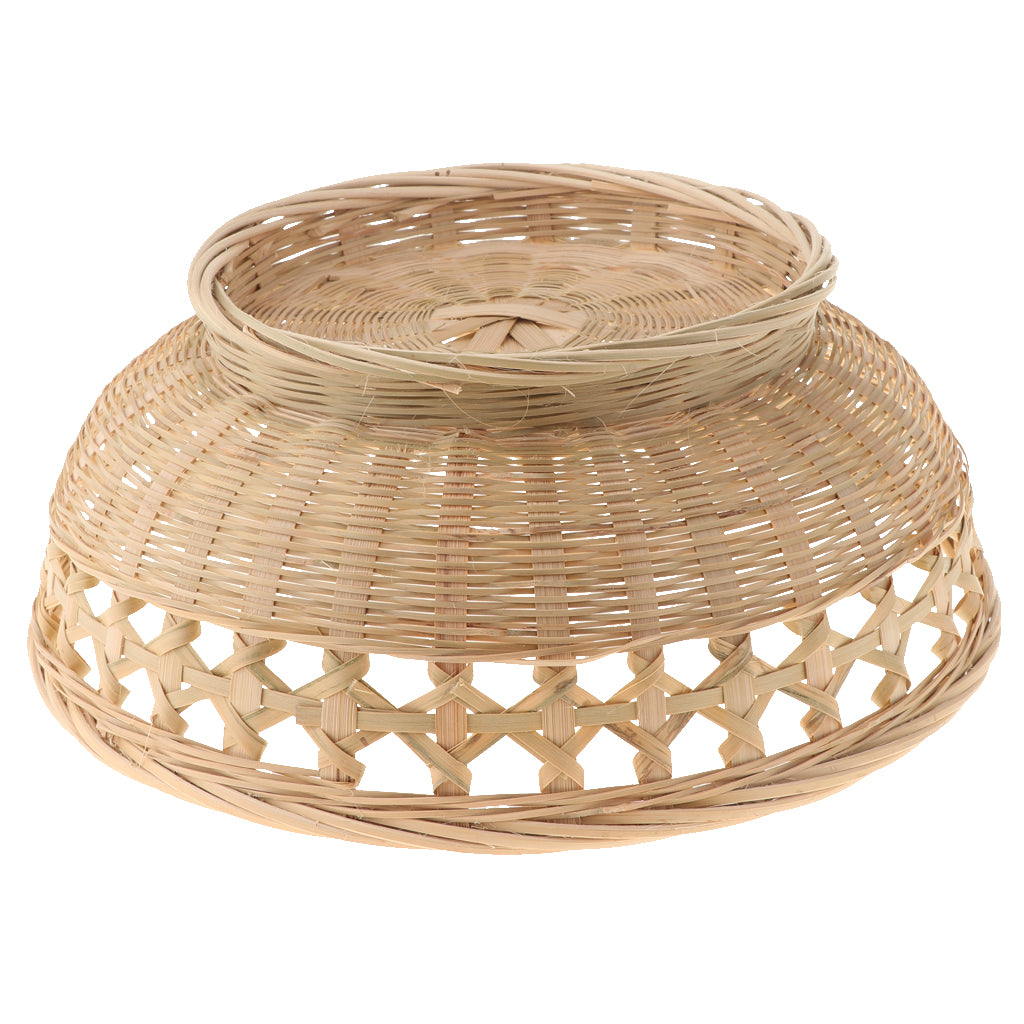 Natural Bamboo Woven Trim Storage Wicker Bread Basket Size3