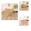 Natural Bamboo Woven Trim Storage Wicker Bread Basket Size3