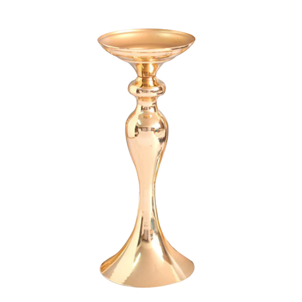 Long Stand Metal Candle Tea Light Holder Candlestick Flower Vase Gold-S