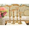 Long Stand Metal Candle Tea Light Holder Candlestick Flower Vase Gold-S