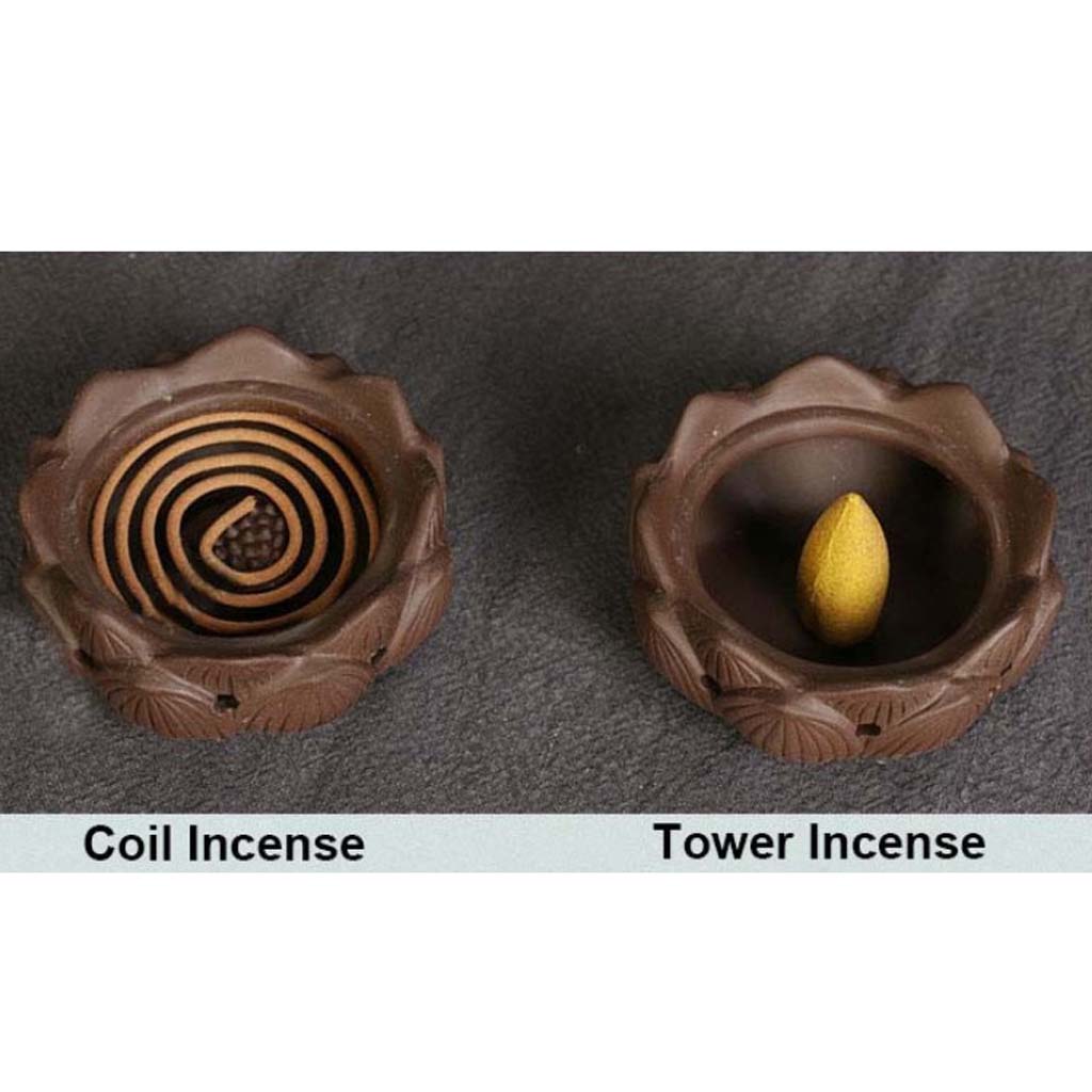 Buddhism Monks Incense Burner Ceramic Stick Cones Holder Backflow Beige