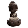 Buddhism Monks Incense Burner Ceramic Stick Cones Holder Backflow Beige