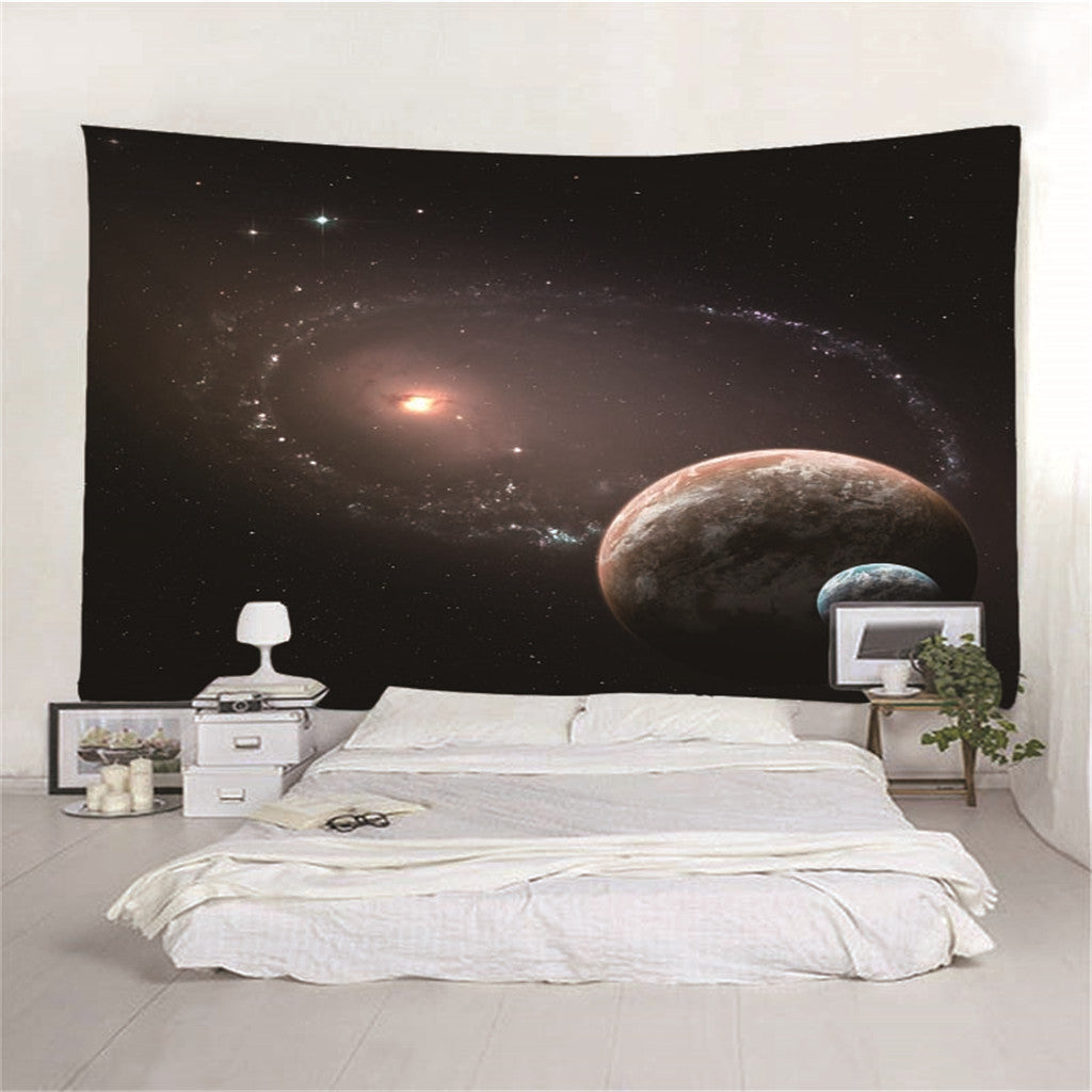 Universe Theme Waterproof Soft Wall Hanging Tapestry Home Decor #2