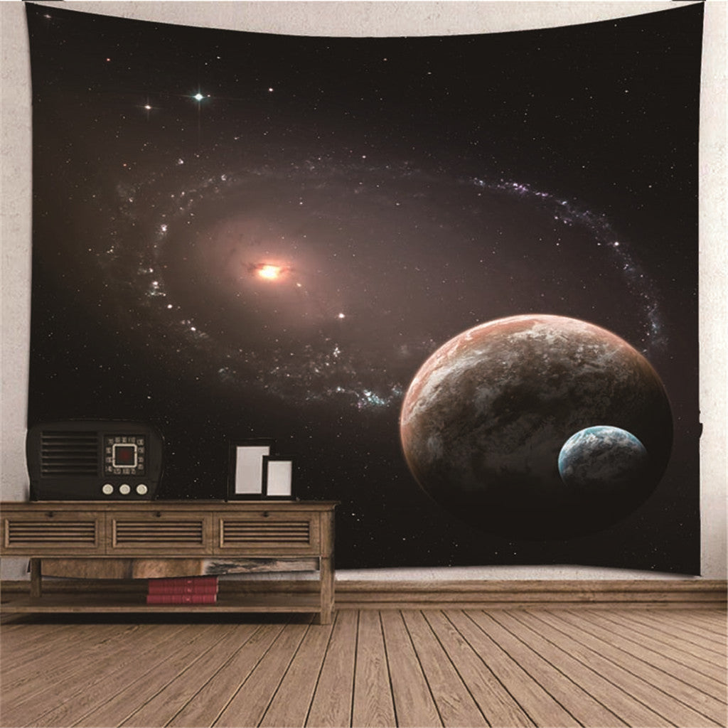 Universe Theme Waterproof Soft Wall Hanging Tapestry Home Decor #2