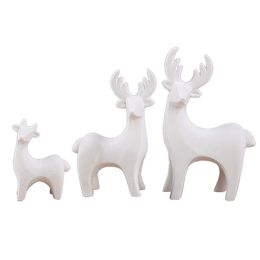 Ceramic Deer Reindeer Figurine Sculpture Statue Carden Lawn Grassland Decor Family