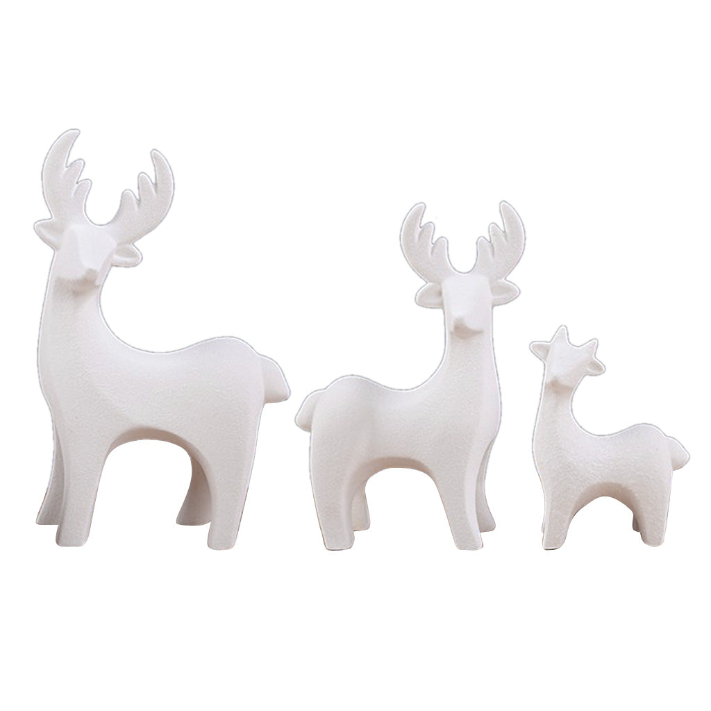 Ceramic Deer Reindeer Figurine Sculpture Statue Carden Lawn Grassland Decor Family