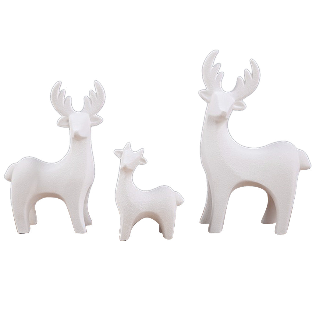 Ceramic Deer Reindeer Figurine Sculpture Statue Carden Lawn Grassland Decor Family