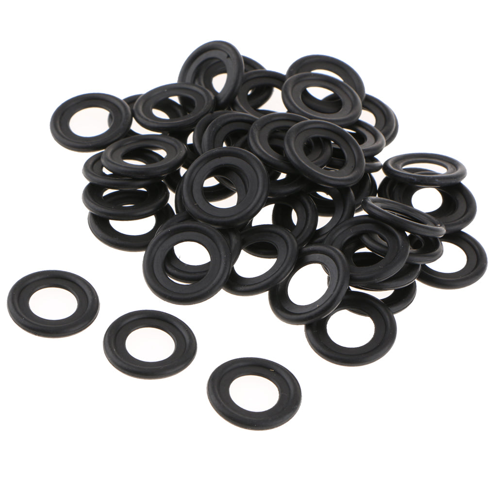 50 Pieces Oil Drain Plug Gasket Seal Rubber Black For Saturn Chevy GM