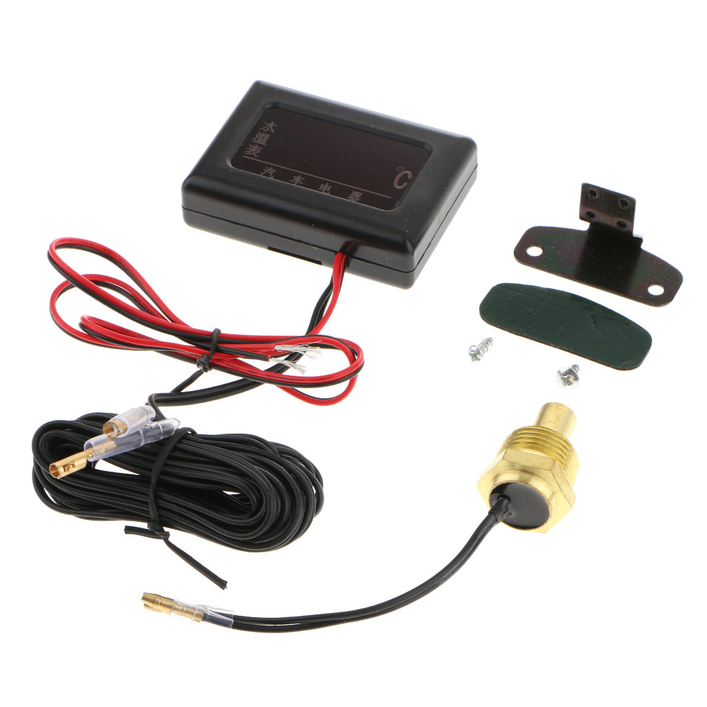 12V-24V Car LCD Digital Water Temp Temperature Gauge Meter with Sensor 21mm