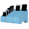 Multifunctional Wooden Storage Box Desktop 24 Grid Rack for Phone blue