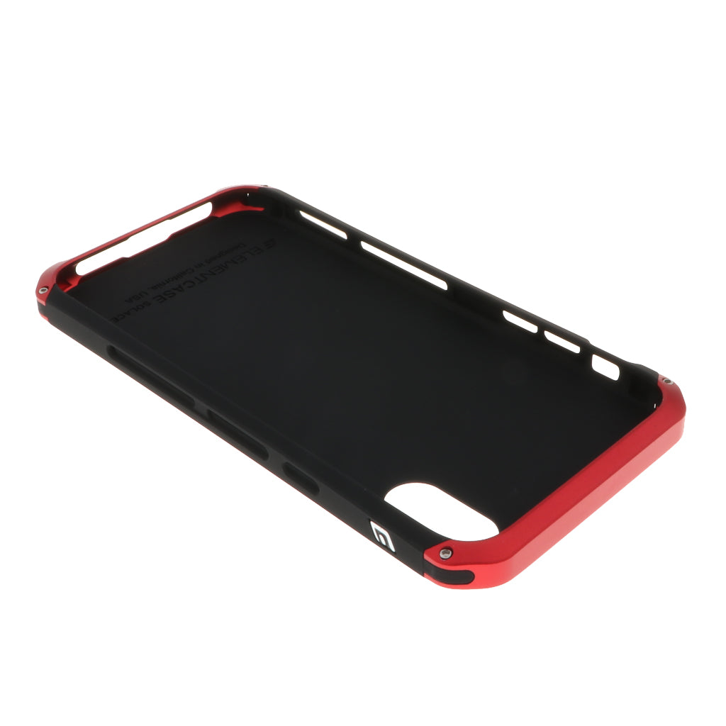 Shockproof Metal Bumper Case Cover for iPhone XS Black+Red