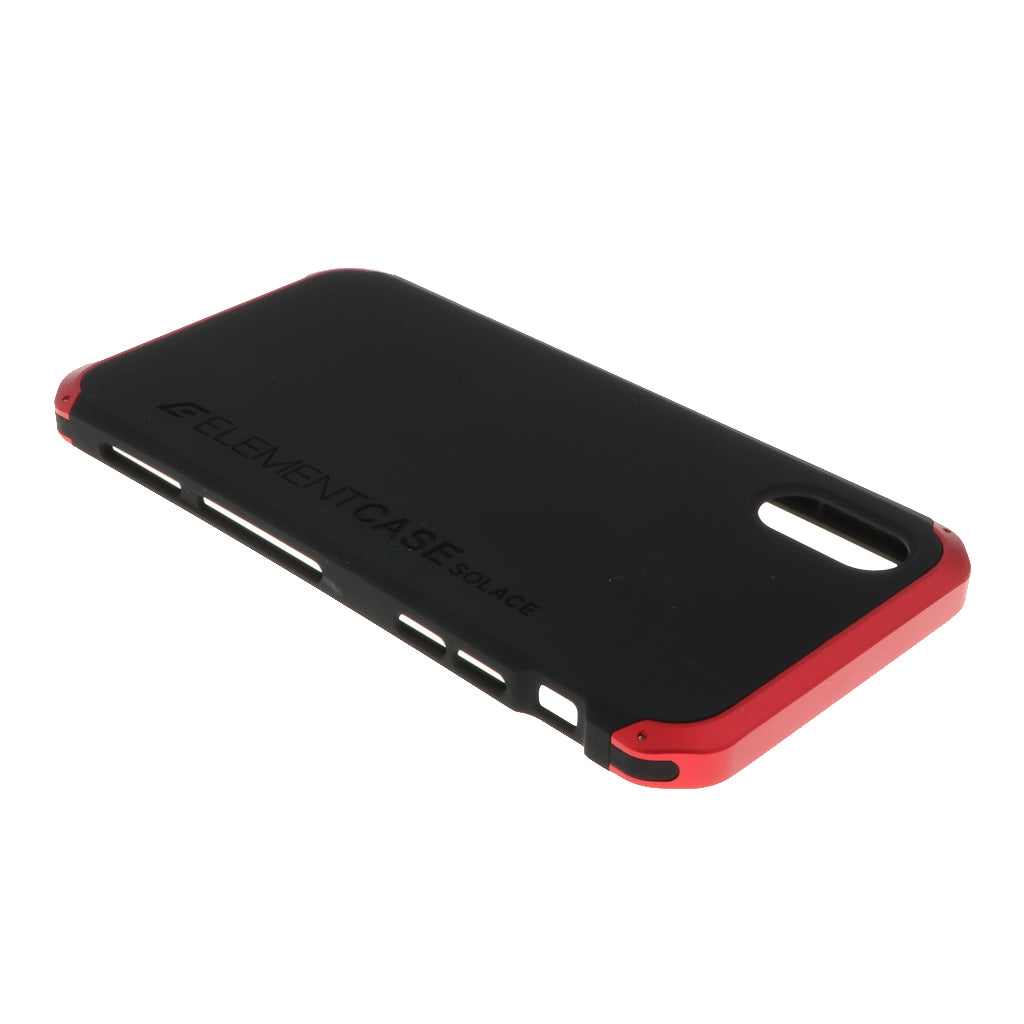 Shockproof Metal Bumper Case Cover for iPhone XS Black+Red