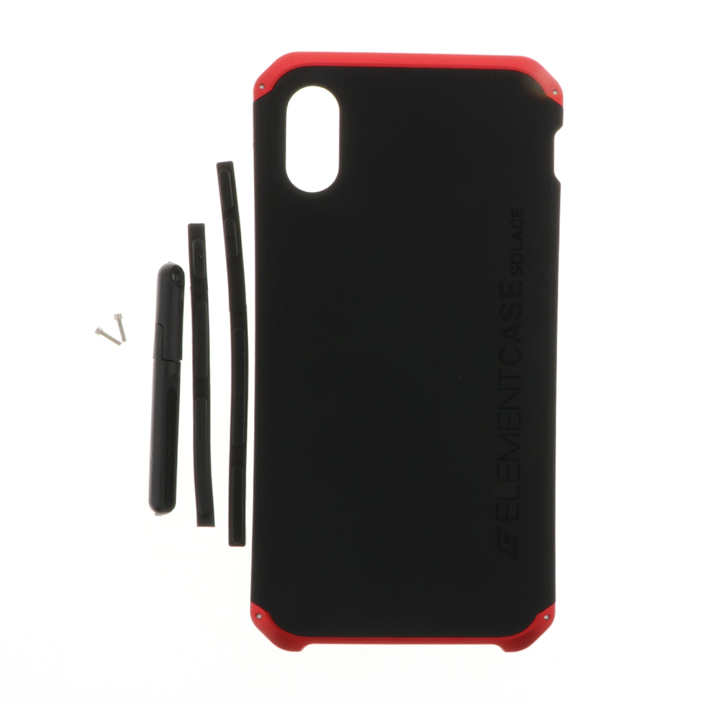 Shockproof Metal Bumper Case Cover for iPhone XS Black+Red